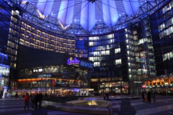 A view of the futuristic Sony Center, home of the modern Berlinale!